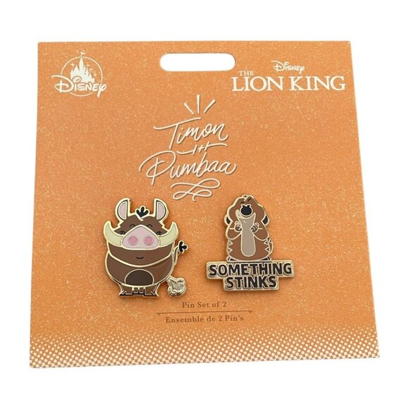 Disney Store Lion King Timon and Pumbaa Something Stinks Disney Duos Pin Set - Picture 1 of 7
